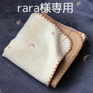 rara👠様専用　月と星ゴールド6重ガーゼ　韓国イブル　おくるみ  70×90(ベビー布団)