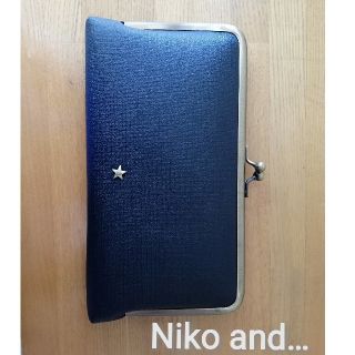 ニコアンド(niko and...)のNiko and… 長財布 がま口 黒 アンティーク調(財布)