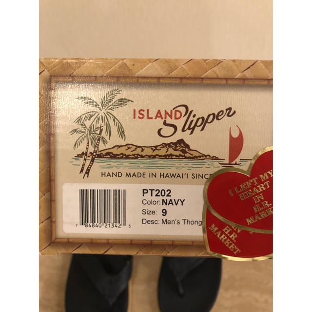 ISLAND SLIPPER(アイランドスリッパ)のアイランドスリッパ ISLAND SLIPPER レザー PT202 ネイビー9 メンズの靴/シューズ(サンダル)の商品写真