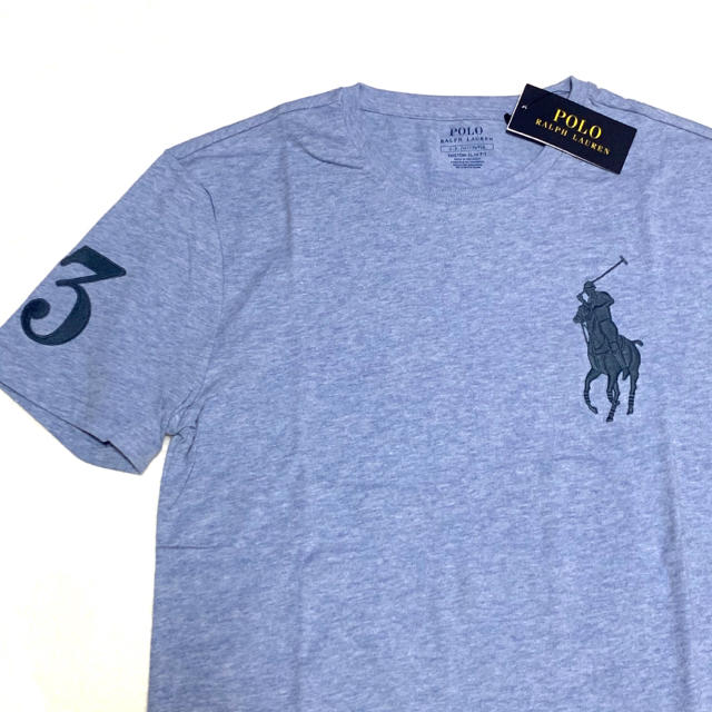 POLO RALPH LAUREN(ポロラルフローレン)のメンズ XS 新品 ビッグポニー×ナンバリング T / ヘザーブルー メンズのトップス(Tシャツ/カットソー(半袖/袖なし))の商品写真