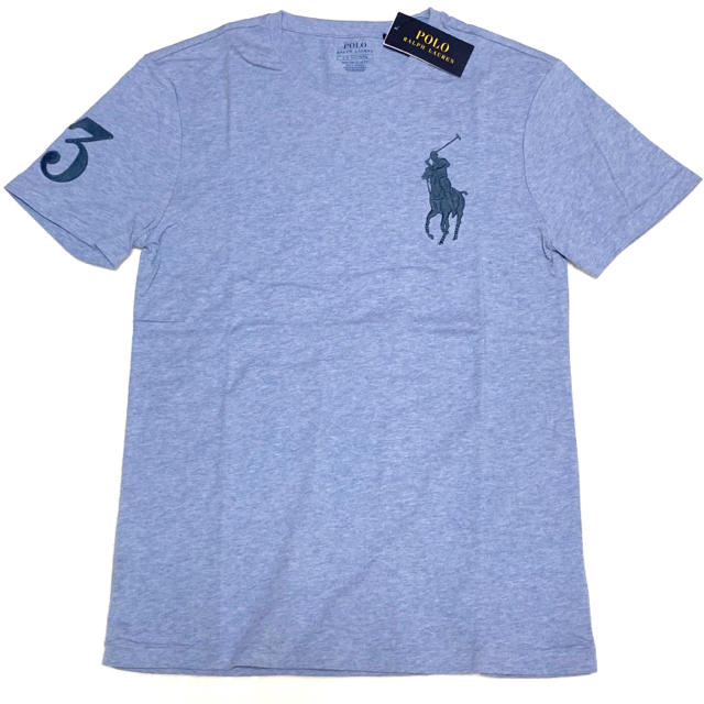 POLO RALPH LAUREN(ポロラルフローレン)のメンズ XS 新品 ビッグポニー×ナンバリング T / ヘザーブルー メンズのトップス(Tシャツ/カットソー(半袖/袖なし))の商品写真