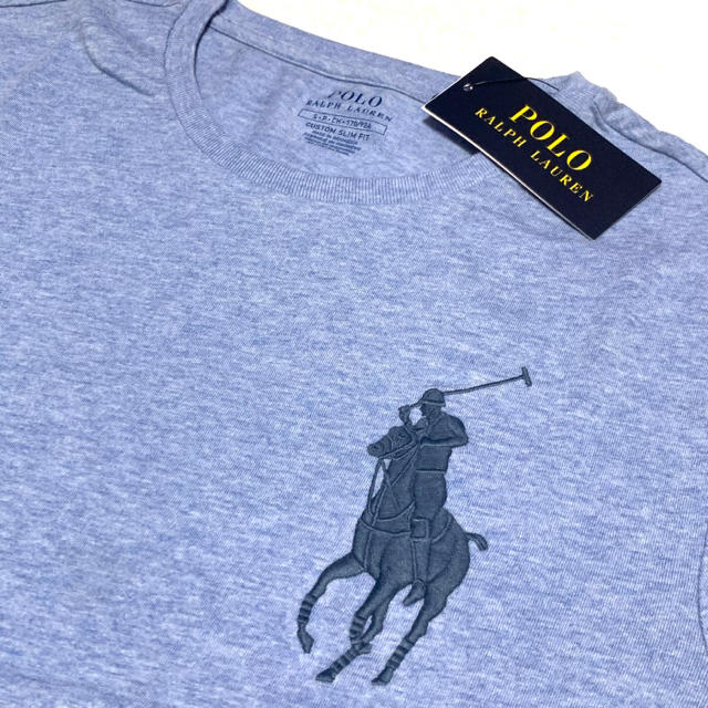 POLO RALPH LAUREN(ポロラルフローレン)のメンズ XS 新品 ビッグポニー×ナンバリング T / ヘザーブルー メンズのトップス(Tシャツ/カットソー(半袖/袖なし))の商品写真