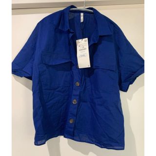 ザラ(ZARA)の新品タグ付き ZARA リネン素材シャツ(シャツ/ブラウス(長袖/七分))