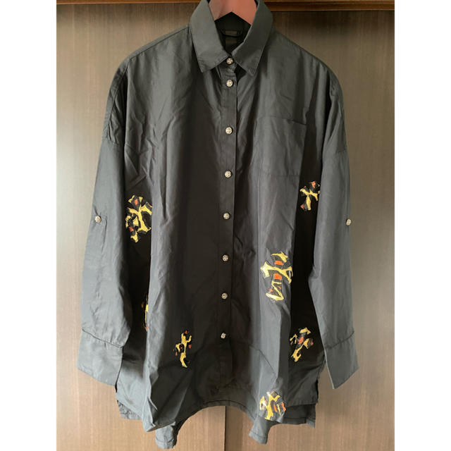 激レア　chrome hearts レオパードレザーパッチシャツ