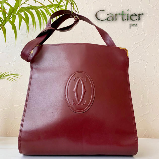 極美品 Cartier カルティエ マストライン 15万 レザーショルダーバッグバッグ