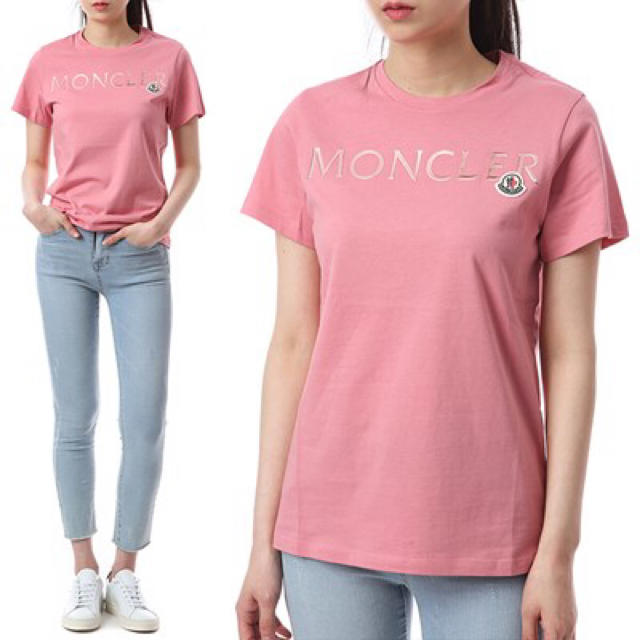 MONCLER ピンクロゴモチーフTシャツ XSサイズ-