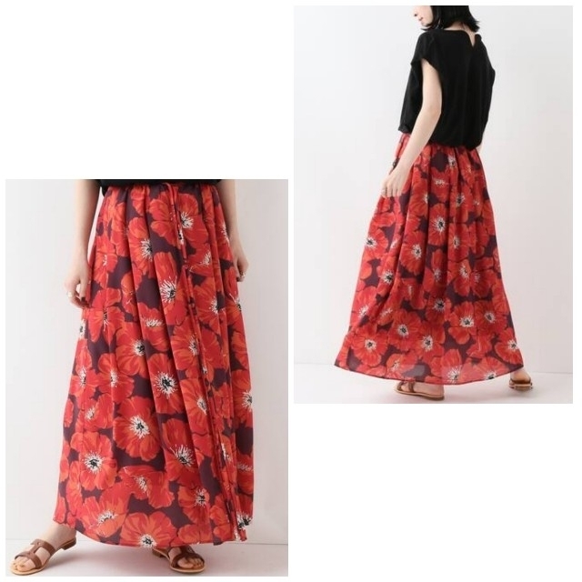 SLOBE IENA - SLOBE IENA Fi.m フラワープリントロングスカート 新品・タグ付き