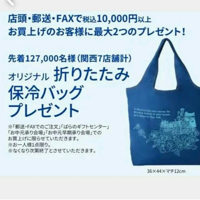 高島屋友の会　折りたたみ保冷バッグ