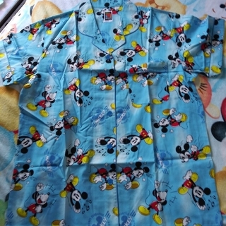 ディズニー(Disney)の《値下げ》ミッキーマウス:「上着のみ」半袖パジャマ(ブルー)(パジャマ)