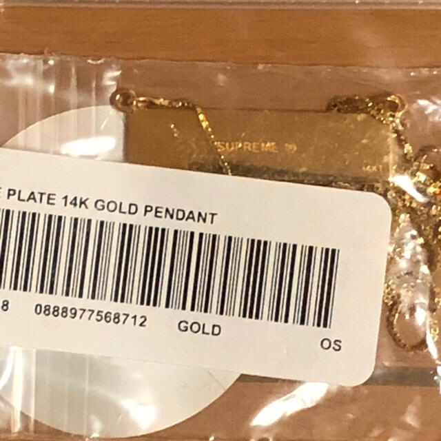 Supreme(シュプリーム)のsupreme name plate pendant 14k gold メンズのアクセサリー(ネックレス)の商品写真
