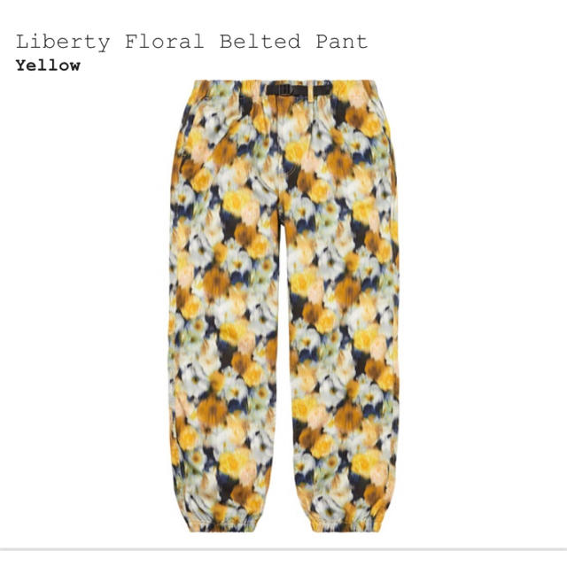 Liberty Floral Belted Pant yellow small