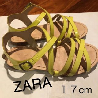 ザラキッズ(ZARA KIDS)のZARAキッズ サンダル レモンイエロー 17cm (サンダル)