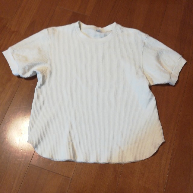 UNIQLO(ユニクロ)のユニクロ　ワッフル半袖Tシャツ　白 レディースのトップス(Tシャツ(半袖/袖なし))の商品写真