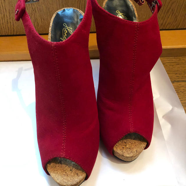 【レッドサンダル】 レディースの靴/シューズ(ハイヒール/パンプス)の商品写真