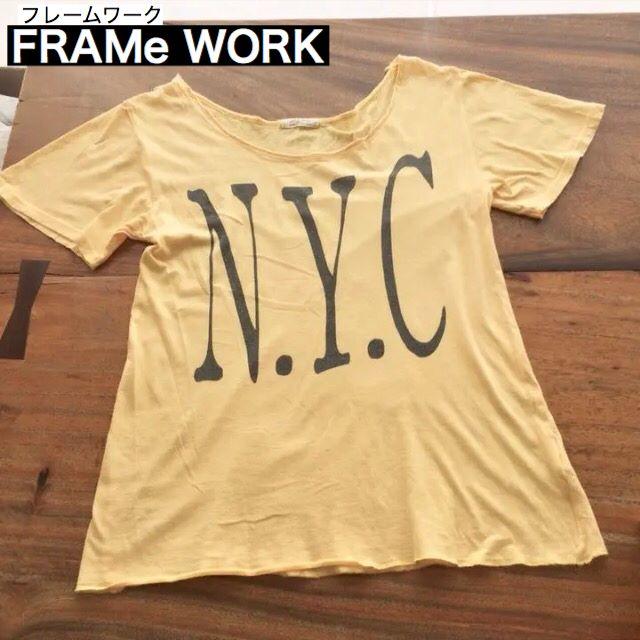 FRAMeWORK(フレームワーク)のFRAMe WORK tシャツ 半袖 イエロー ONE SIZE レディースのトップス(Tシャツ(半袖/袖なし))の商品写真