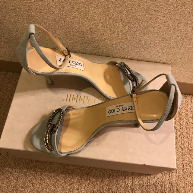 JIMMY CHOO(ジミーチュウ)の【送料込み！】ジミーチュウ☆ビジュー付きストラップサンダル 8.5cm レディースの靴/シューズ(サンダル)の商品写真