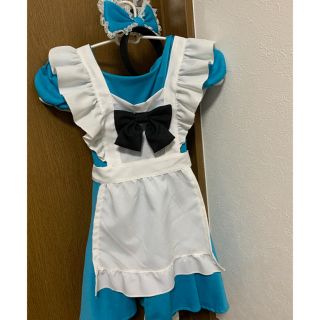 フシギノクニノアリス(ふしぎの国のアリス)のアリス メイド ハロウィン コスプレ キッズ(衣装一式)