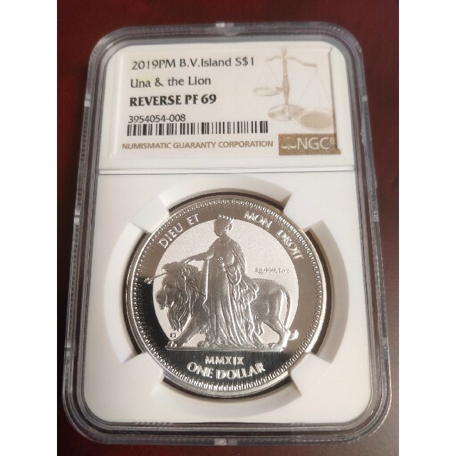 イギリス銀貨 バージン諸島 2019 NGC PF69 ウナとライオン 感謝の声