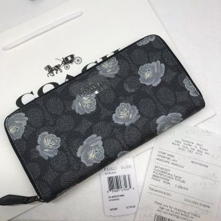 コーチ(COACH)の【新品未使用】コーチ 長財布 ブラック×グレーフラワー F31823 レディース(財布)