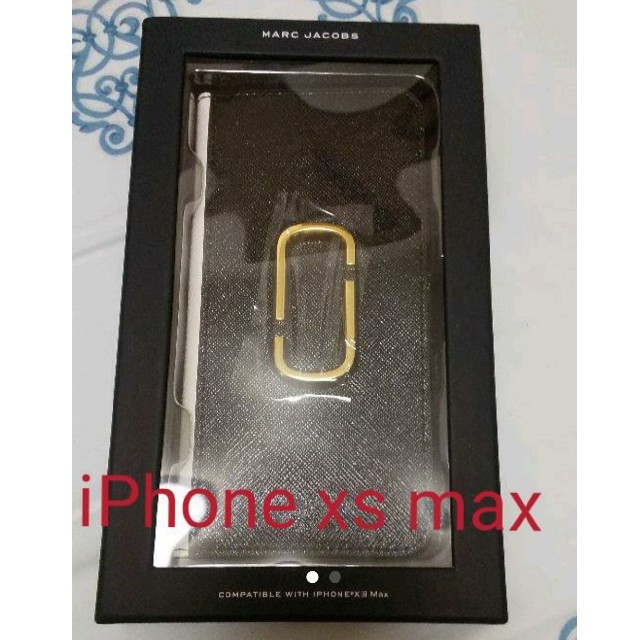 マークジェイコブス iPhone XS MAX 手帳型ケース ブラックマルチ