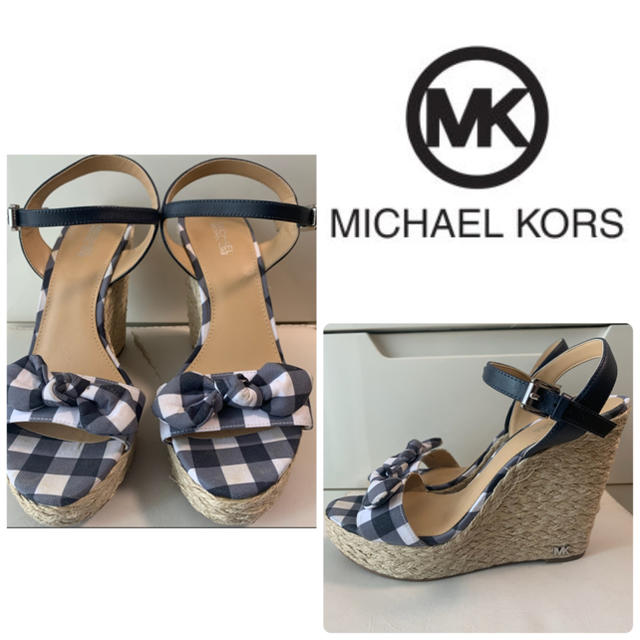 Michael Kors(マイケルコース)のYoca様専用ページです♡マイケルコース　ネイビー　ギンガムチェック　サンダル レディースの靴/シューズ(サンダル)の商品写真