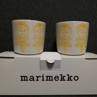 マリメッコ(marimekko)のmarimekko　マリメッコ　ヴィヒキルース　ラテマグ　イエロー(グラス/カップ)