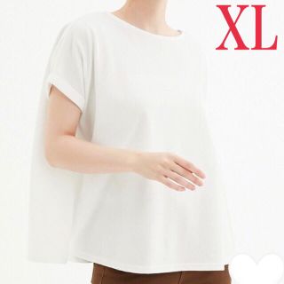 ジーユー(GU)のジーユー カノコエアリーTシャツ 白 XL(Tシャツ(半袖/袖なし))