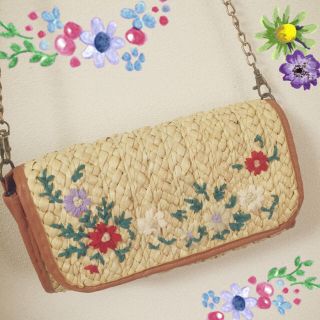 ヒアーズ(HERE'S)の刺繍 ショルダーバッグ(ショルダーバッグ)