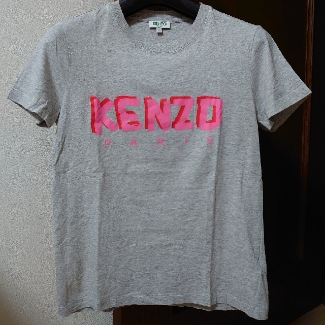 KENZO ピンクロゴTシャツ グレー