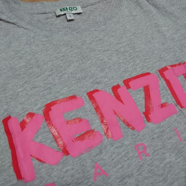 KENZO ピンクロゴTシャツ グレー 2