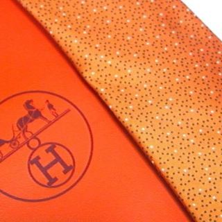 エルメス(Hermes)の新品 エルメス ネクタイ オレンジ 袋付き Hermes 正規品 本物 みかん色(ネクタイ)