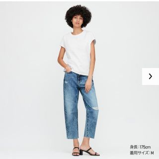 ユニクロ(UNIQLO)のコットンリラックスフレンチスリーブT 白(Tシャツ(半袖/袖なし))