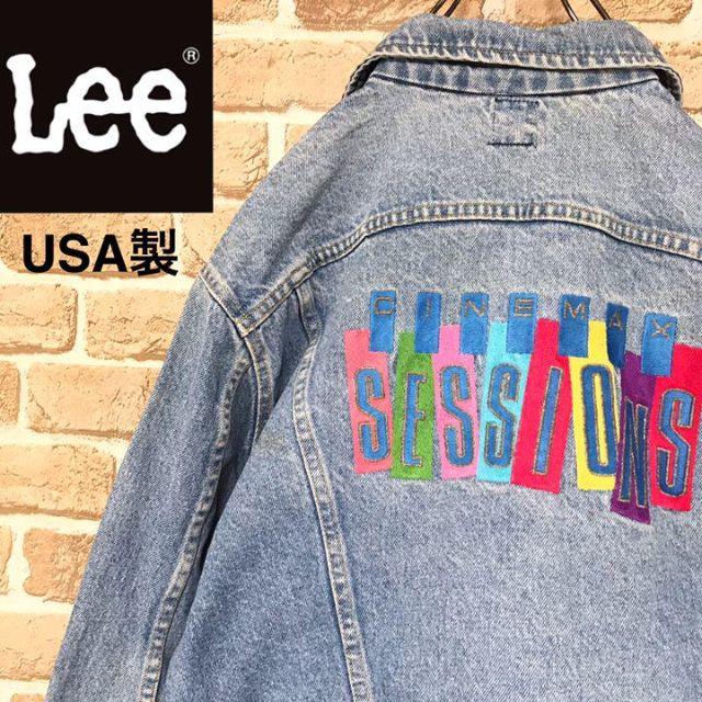 【USA製】リー ビッグサイズ刺繍 色落ちデニムジャケットGジャン シネマックス