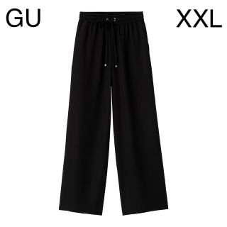 ジーユー(GU)のGU ドローストリングイージーワイドパンツ BLACK XXL(カジュアルパンツ)