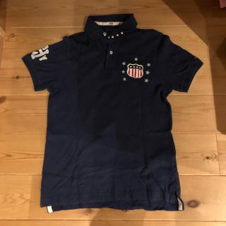 トミーヒルフィガー(TOMMY HILFIGER)の【美品】トミーヒルフィガー　ポロシャツ　S ネイビー(ポロシャツ)