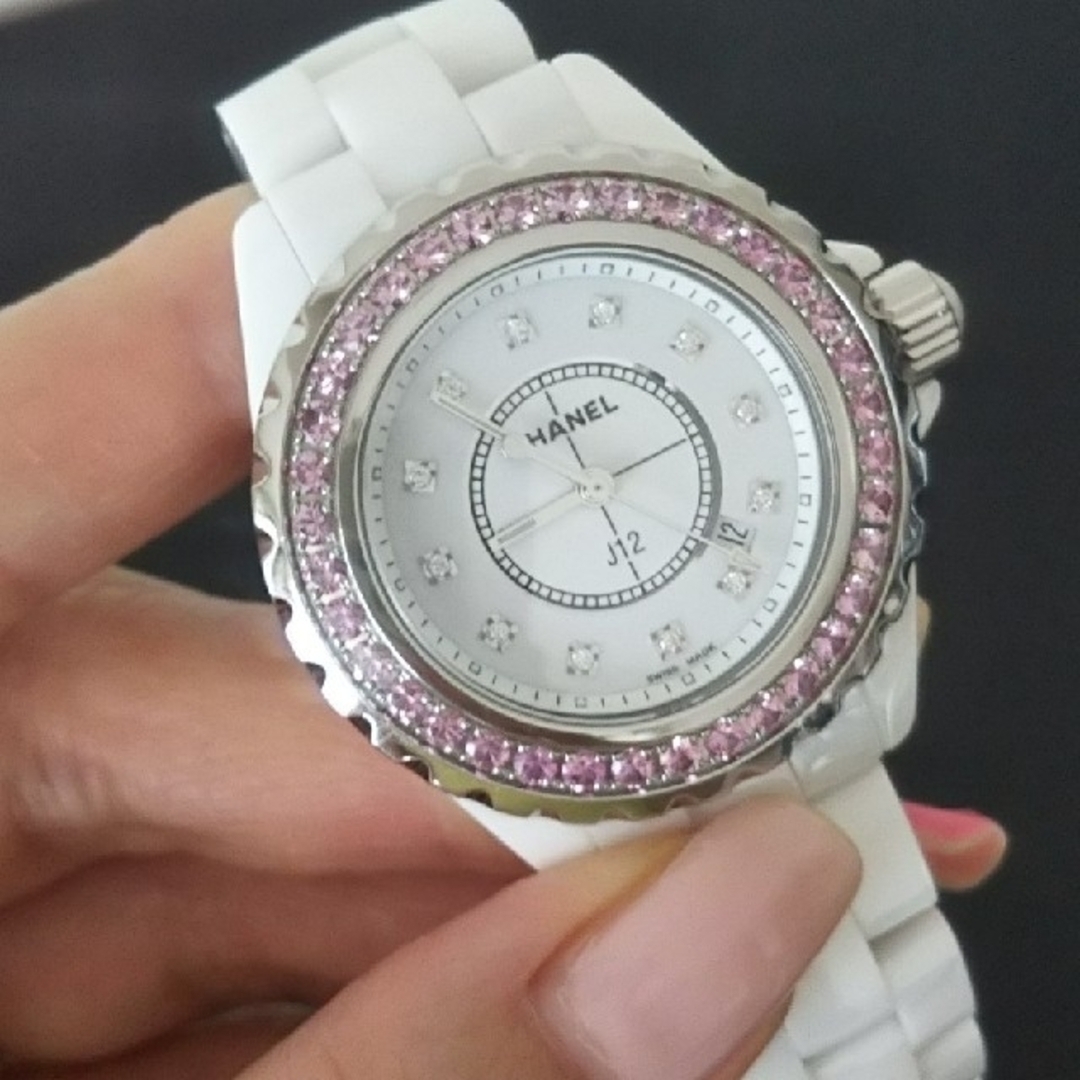 CHANEL(シャネル)のお客様専用♪【CHANEL】ピンクサファイア☆J12 レディースのファッション小物(腕時計)の商品写真