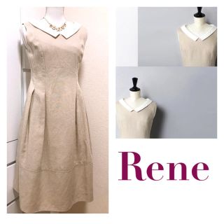 ルネ(René)のルネ✨人気のリネンベル✨白襟お嬢様ドレス✧*｡コレクションブック掲載✧定6.5万(ひざ丈ワンピース)