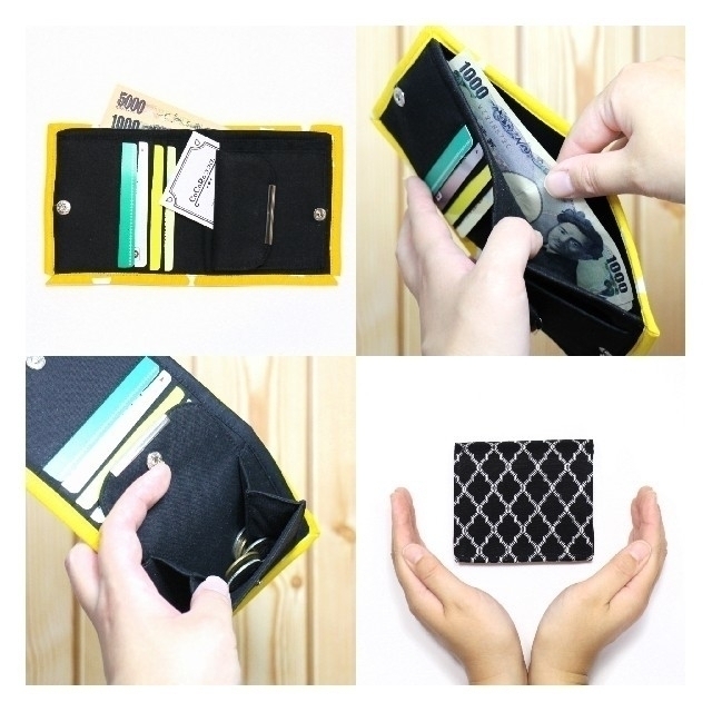 【mol】コンパクト 色変更可 シンプル二つ折り財布 北欧柄 nina-moln