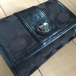 コーチ(COACH)のCOACH二つ折り財布 黒(財布)