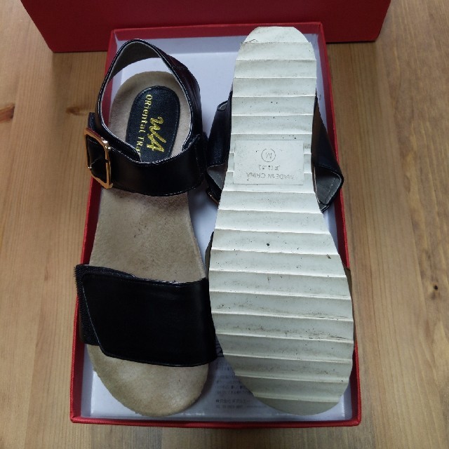 ORiental TRaffic(オリエンタルトラフィック)のオリエンタルトラフィック　コンフォートウェッジサンダル　9655 　黒 レディースの靴/シューズ(サンダル)の商品写真