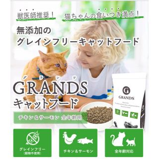 グランツ キャットフード  500g チキン&サーモン グレインフリー　カリカリ(猫)