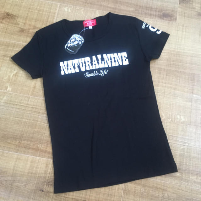 NATURAL NINE(ナチュラルナイン)の新品未使用 Tシャツ 黒 M 日本製 ナチュラルナイン レディースのトップス(Tシャツ(半袖/袖なし))の商品写真