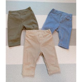 ムジルシリョウヒン(MUJI (無印良品))の【本日まで】無印 7分パンツ キッズ80 3色セット(パンツ)