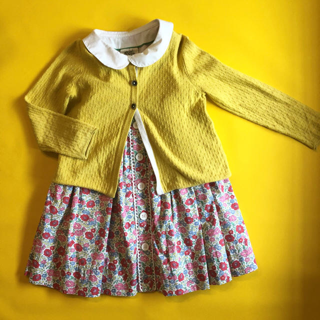 Boden(ボーデン)のボーデン　ワンピース　カーディガン　4-5歳　mini Boden  キッズ/ベビー/マタニティのキッズ服女の子用(90cm~)(ワンピース)の商品写真