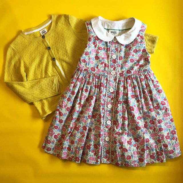 Boden(ボーデン)のボーデン　ワンピース　カーディガン　4-5歳　mini Boden  キッズ/ベビー/マタニティのキッズ服女の子用(90cm~)(ワンピース)の商品写真