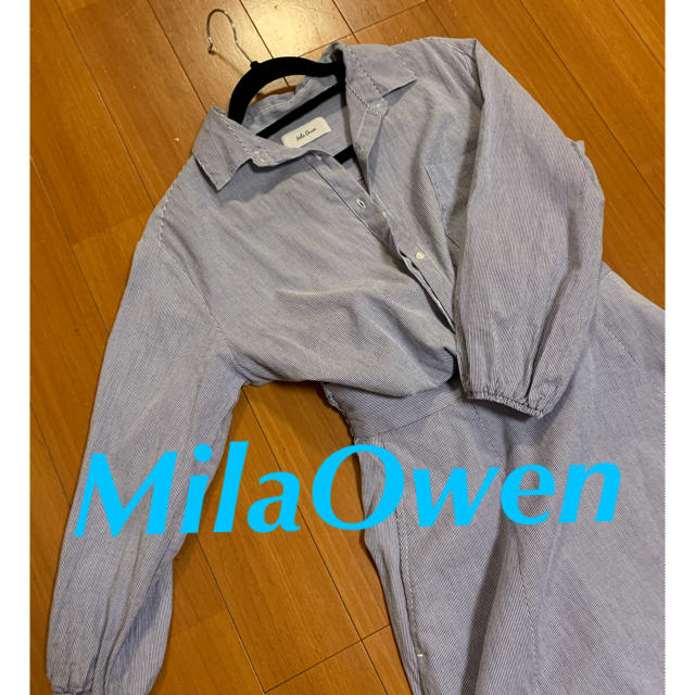 Mila Owen(ミラオーウェン)のミラオーウェン　ワンピース　ストライプ　美品 レディースのワンピース(ひざ丈ワンピース)の商品写真