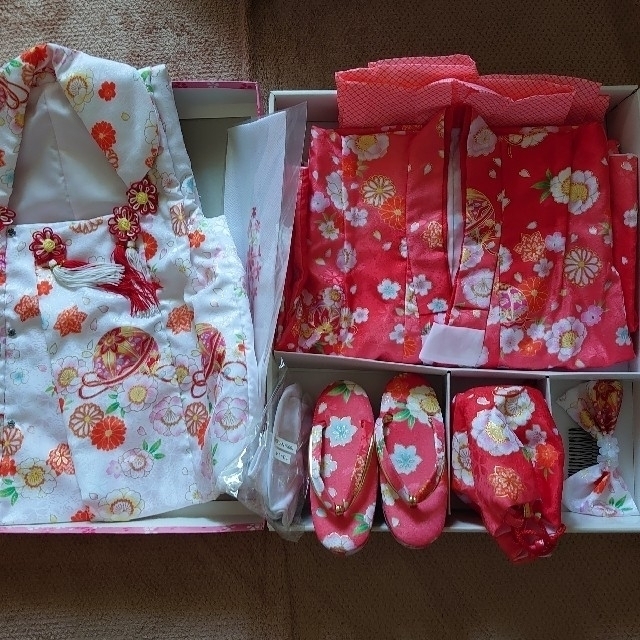 ごま様☆3歳 着物セット 七五三+絵本 キッズ/ベビー/マタニティのキッズ服女の子用(90cm~)(和服/着物)の商品写真