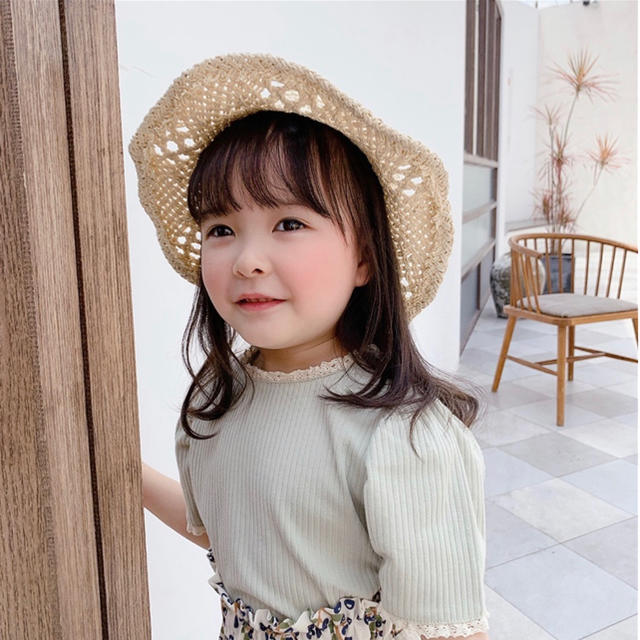 韓国子供服＊リブニット キッズ/ベビー/マタニティのキッズ服女の子用(90cm~)(Tシャツ/カットソー)の商品写真