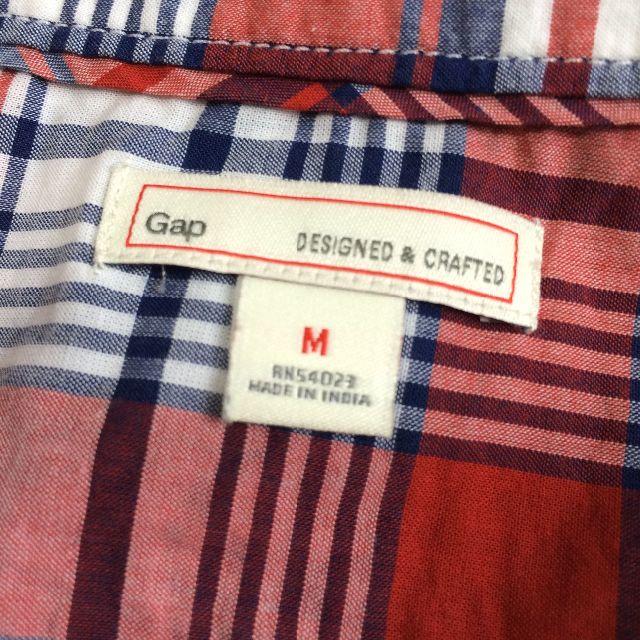 GAP(ギャップ)の【Gap】袖なしチャックシャツ レッド×ホワイト×ネイビー Mサイズ レディースのトップス(シャツ/ブラウス(半袖/袖なし))の商品写真