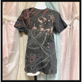 ꒰MARVEL꒱KNIGHTSグラフィック アート風Tシャツ 灰色 半袖トップス(その他)